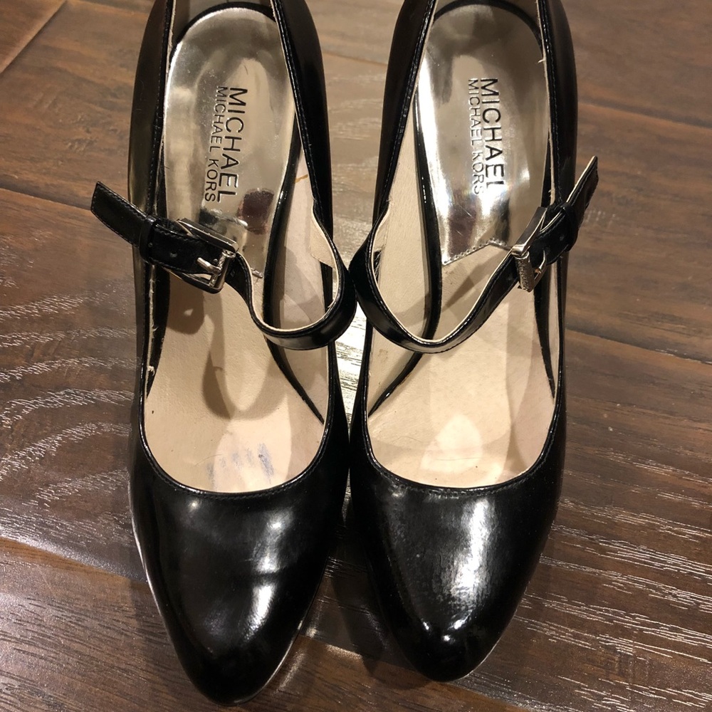 Michael Kors patent leather platform Mary Janes
